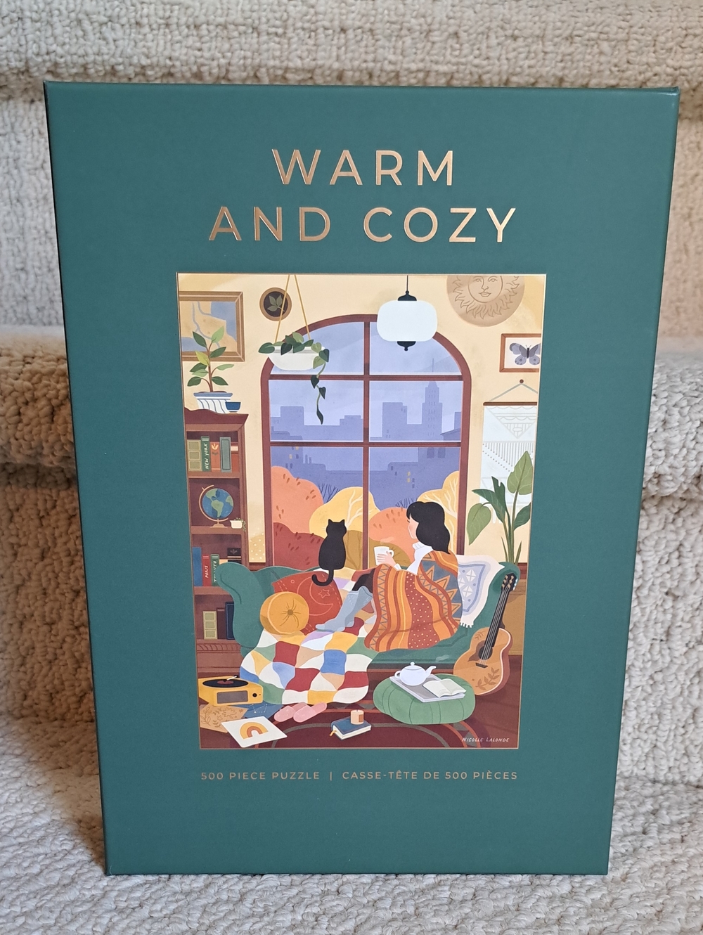 HOBBRY Warm and Cozy Teal 500-Piece Puzzle NEW! Factory Sealed!